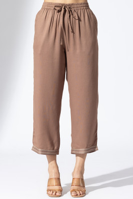 mustard Regular Fit Women Brown Trousers