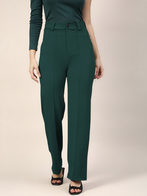 Maheshvi Regular Fit Women Dark Green Trousers