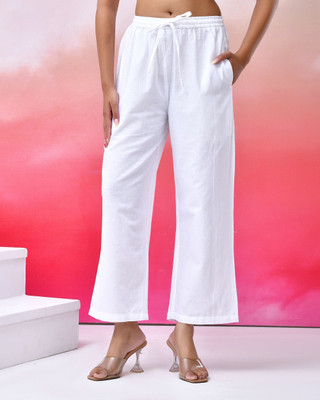 Poised Regular Fit Women White Trousers