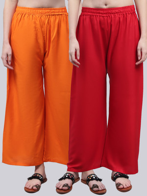 VALLES365 by S.c. Flared Women Orange, Red Trousers
