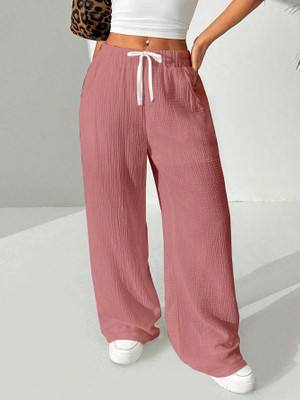 Rajovati Loose Fit Women Pink Trousers