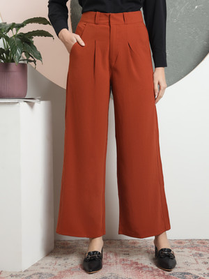 fithub Relaxed Women Brown Trousers