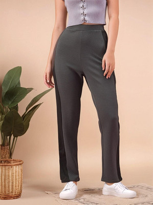 Dwarros Regular Fit Women Grey, Black Trousers