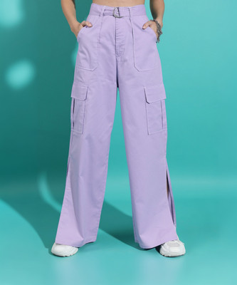 Tokyo Talkies Regular Fit Women Purple Trousers
