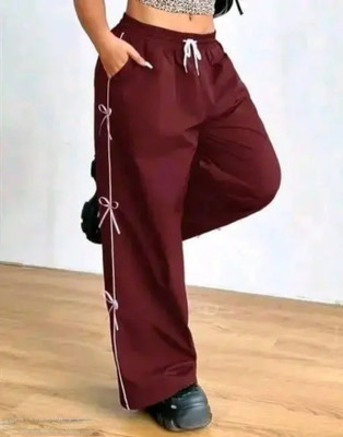 saanvi collection Regular Fit Women Maroon Trousers
