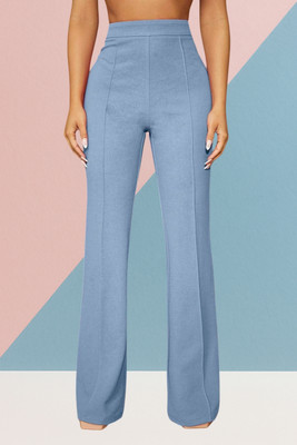 SKD TRENDZ Comfort Fit, Regular Fit Women Light Blue Trousers