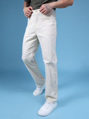 LIMEROAD Straight Fit Men Beige Trousers