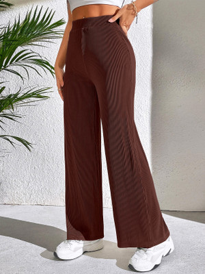 KANISHTHA Loose Fit Women Brown Trousers