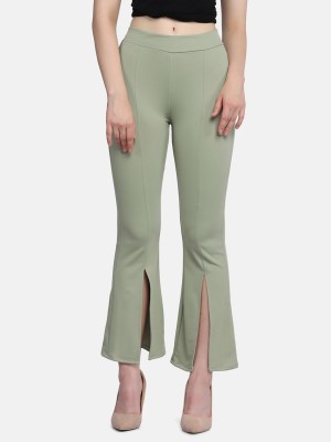 BuyNewTrend Slim Fit Women Light Green Trousers
