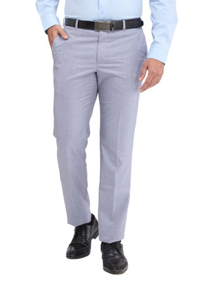 PARK AVENUE Regular Fit Men Grey Trousers