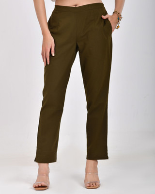 maddygirls Regular Fit Women Green Trousers