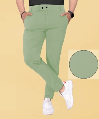 COMBRAIDED Regular Fit Men Green Trousers