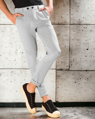 INDICLUB Regular Fit Men Cream Trousers