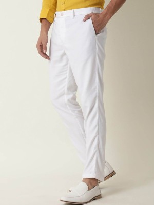 RARE RABBIT Slim Fit Men White Trousers