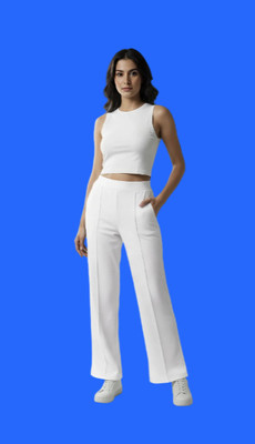 LAXMISPORTS Straight Fit Women White Trousers