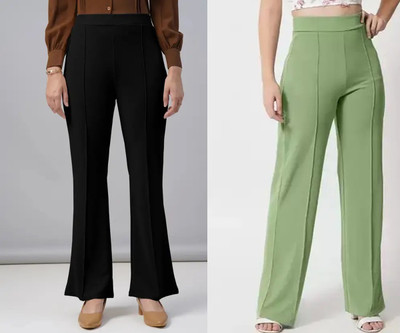 Sara lifestyle Regular Fit Women Black, Green Trousers