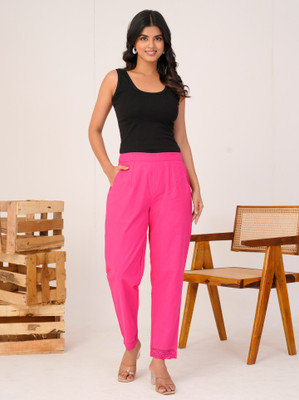 Chiraiyaa Regular Fit, Straight Fit Women Pink Trousers