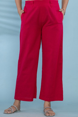 Ajesh Creation Regular Fit Women Pink Trousers