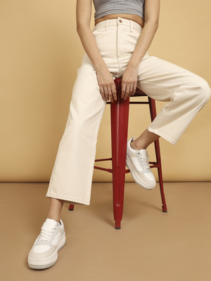 Wrangler Regular Fit Women White Trousers