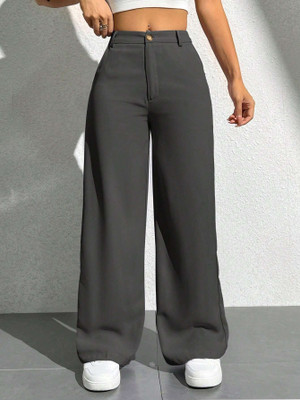 CHALODIA Slim Fit Women Grey Trousers