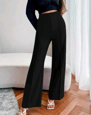 DESIGN DEMO Regular Fit Women Black Trousers