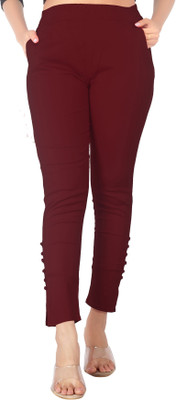 DEEPA ENTERPRISE Regular Fit Women Maroon Trousers