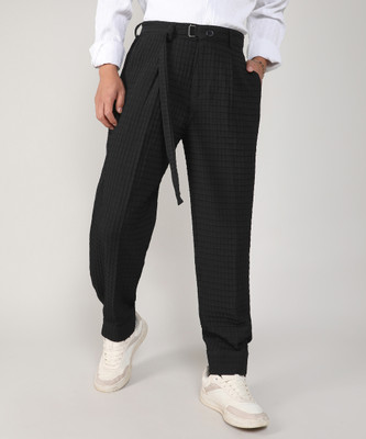 CAMPUS SUTRA Regular Fit Men Black Trousers