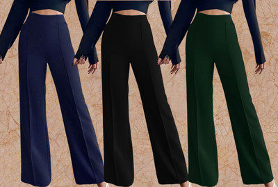 Kasendra Regular Fit Women Blue, Black, Green Trousers