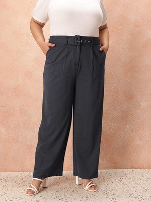 all about you Regular Fit Women Black Trousers
