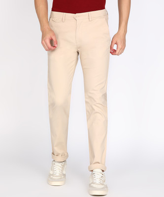 PETER ENGLAND Slim Fit Men Beige Trousers