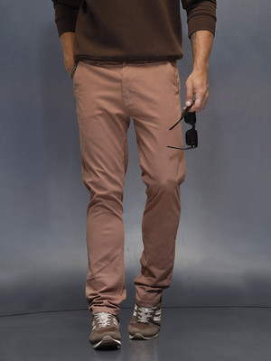 WROGN Slim Fit Men Brown Trousers