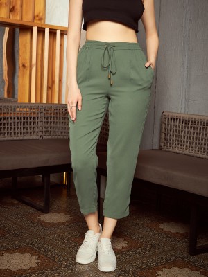 KASSUALLY Regular Fit Women Green Trousers