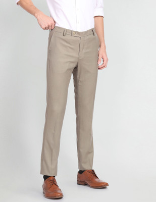 ARROW Regular Fit Men Beige Trousers
