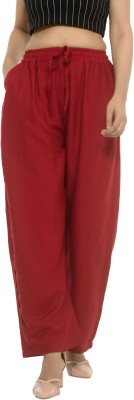 AARMAD Relaxed Women Maroon Trousers