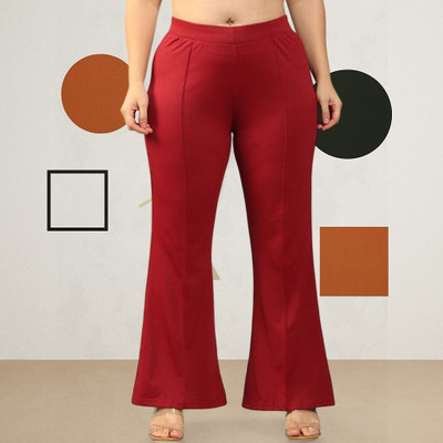 Anitafashion Comfort Fit, Regular Fit Women Maroon Trousers