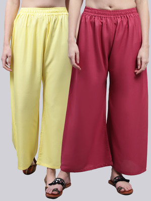 VALLES365 by S.c. Flared Women Yellow, Pink Trousers