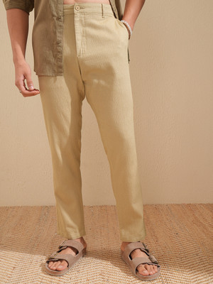HIGHLANDER Slim Fit Men Beige Trousers