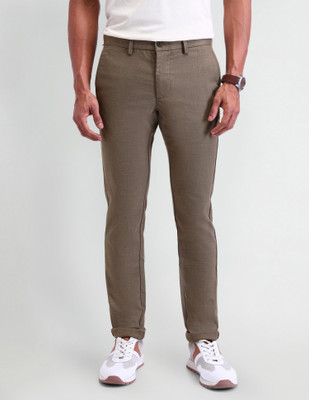 Arrow Sport Slim Fit Men Brown Trousers