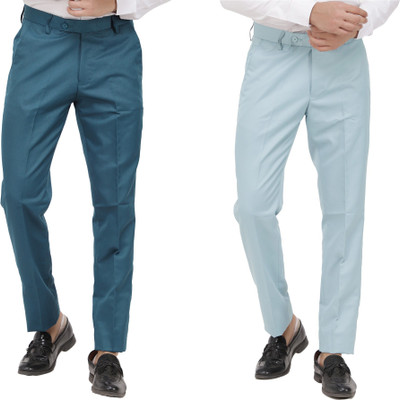 Kavita Fasion Regular Fit Men Dark Blue, Light Blue Trousers