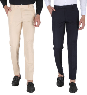 SEVEN HUNTERS Regular Fit Men Beige, Dark Blue Trousers