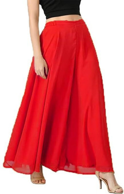 MANIJAYFAB Regular Fit Women Red Trousers