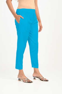 Lady Luxe Comfort Fit Women Blue Trousers