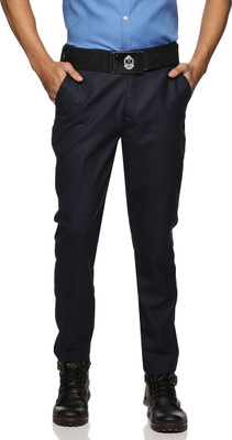 meelo Regular Fit Men Blue Trousers