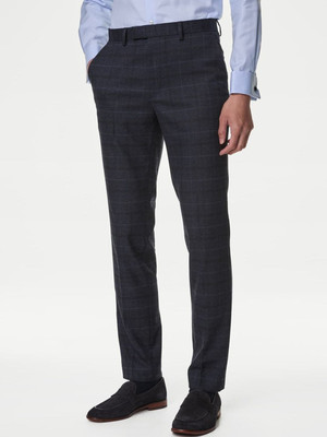 MARKS & SPENCER Slim Fit Men Blue Trousers