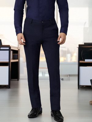 SUBTRACT Slim Fit Men Dark Blue Trousers