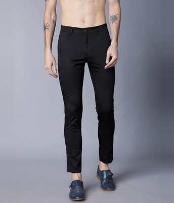 HIGHLANDER Slim Fit Men Black Trousers