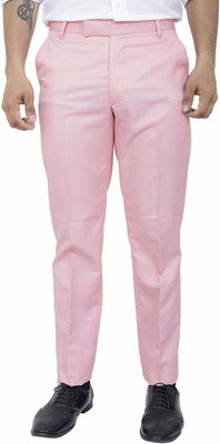 ALJAAMI Regular Fit Men Pink Trousers