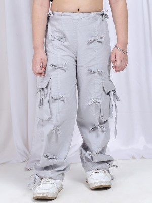 Rute Regular Fit Girls Grey Trousers