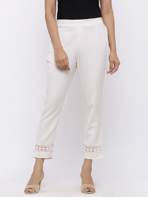 Juniper Slim Fit Women White Trousers
