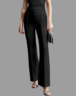 HouseOfCommon Regular Fit Women Black Trousers
